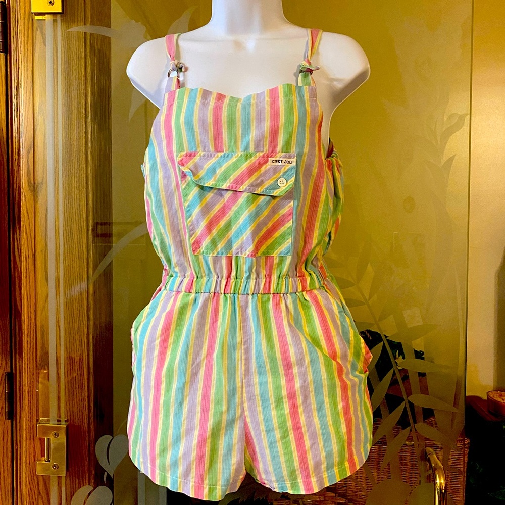 vintage Pastel Stripped overall